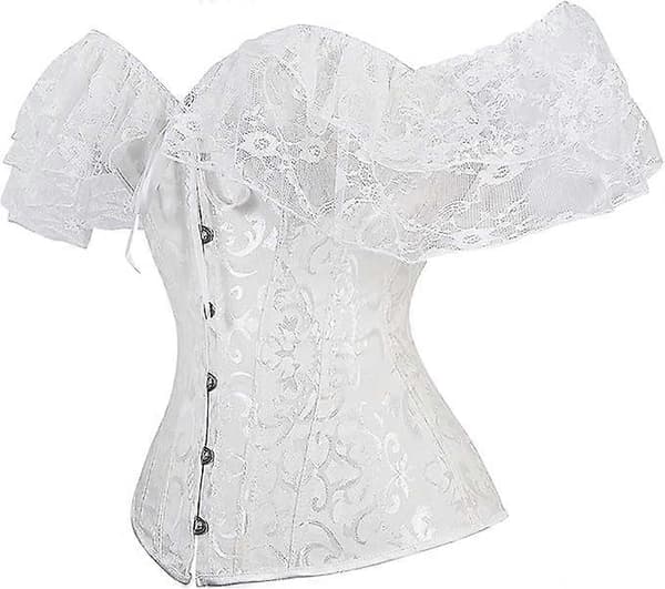 Viktoriansk blondekorsett for kvinner White M
