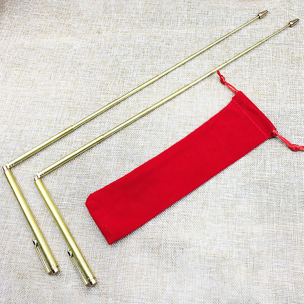 4 stk. Dowsing Rod Sæt Holdbar Detekter Guld Messing Vand Med Pendul Vedhæng Værktøj
