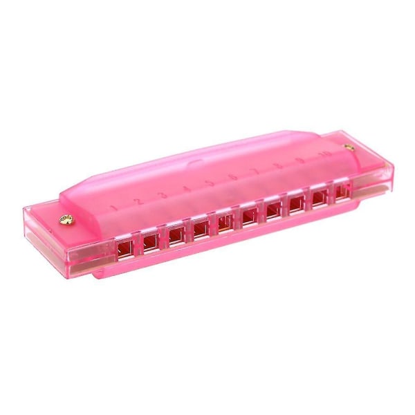 Diatonisk Harmonica 10 hullers harpemundnøgle af C Reed Instrument med etui Kid musiklegetøj Pink