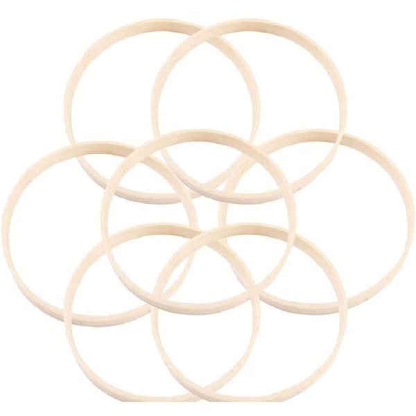 40st träbambu Drömfångare Ringar Runda Hoops Makrame Ringar För Dream Catcher Gör själv hantverk