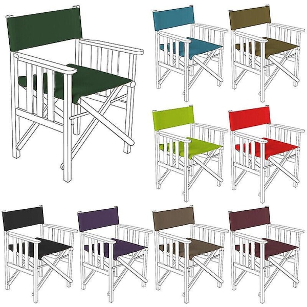 Ersättningsöverdrag för regissörsstol i canvas, trädgårdsmöbler, utomhus, sittdyna - vinröd StripedMulti