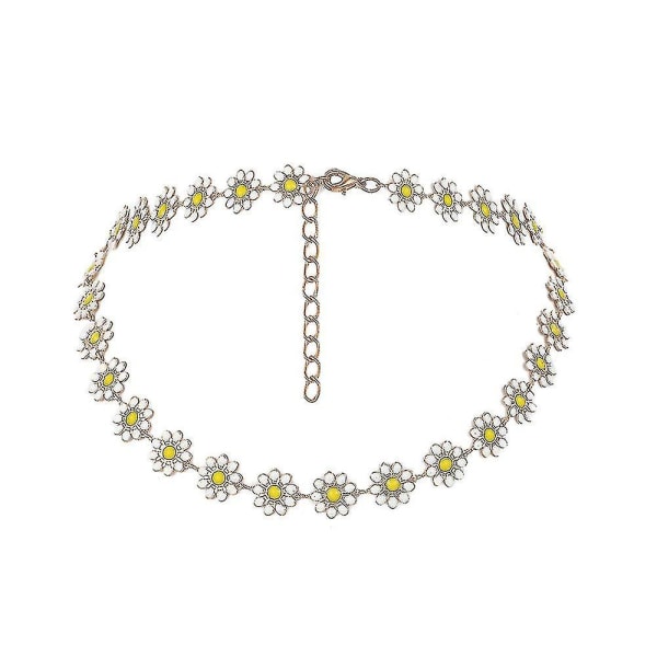 Boho Womens White Daisy Halsband Choker Chain Smycken present