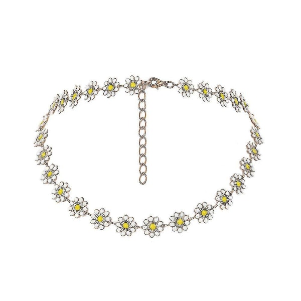Boho Womens White Daisy halskæde Choker Chain smykkegave