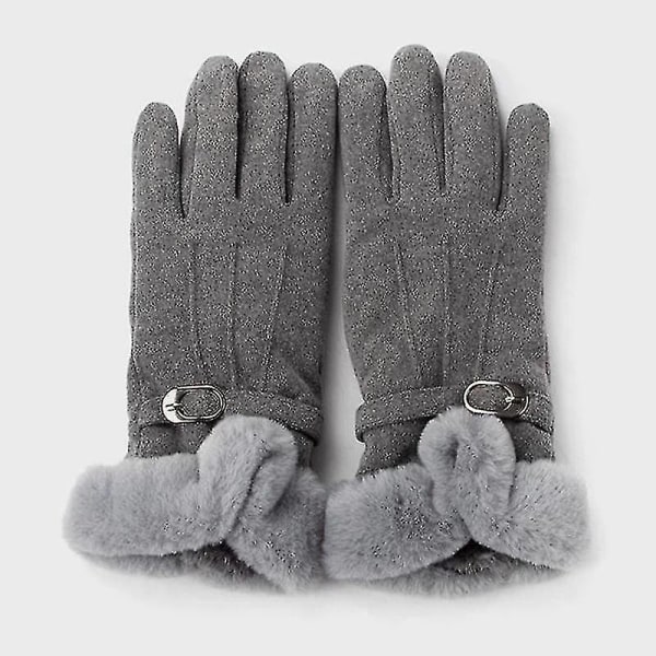 Winter Plus Velvet Ruskind Varme vanter Dame Plys håndled Cashmere Tykt elastisk bælte Touch