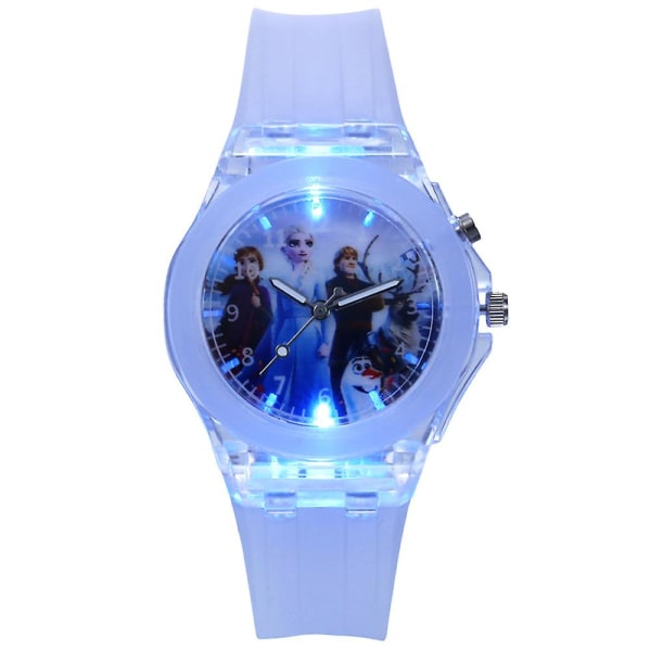 Kids Frozen Princess Elsa Silikone Night Luminous Watch Armbånd Purple