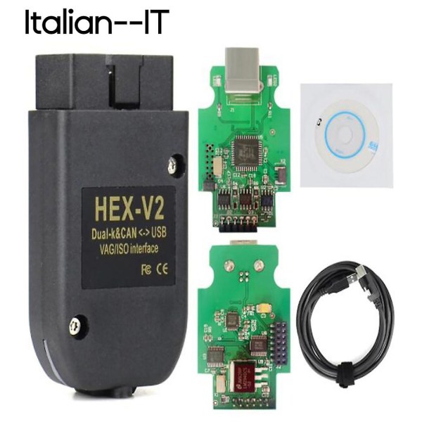 Flerspråkiga Vcds Hex X2 22.3 Hex Can USB Interface V2 Atmega162+16v8+ft232rq Italian