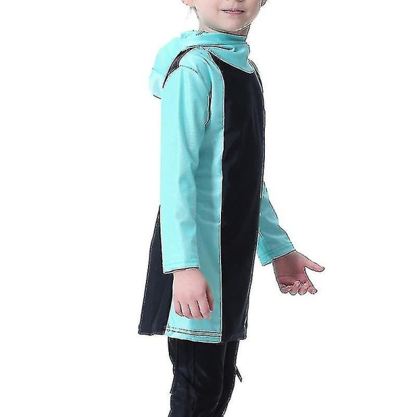 Barn Jenter Muslimsk islamsk badedrakt Badedrakt Modest Burkini Bading Heltrekk Light Green 5-6 Years