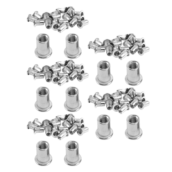 100 st 304 Rostfritt Stål Nitmutter Rivnut Insatsmutter M6x15mm