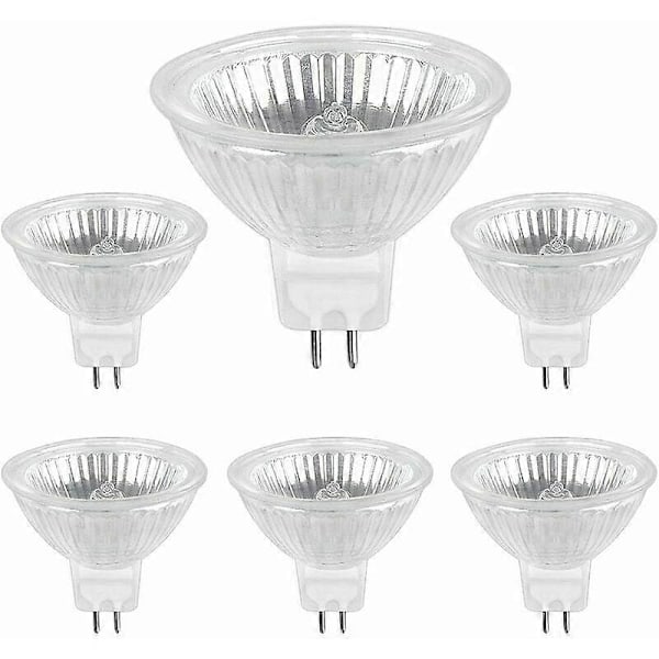 Halogenpære GU5.3 35W 12V, 400lm Varmt Hvit 2700K Dimbar, Spotpære Halogen MR16, 6-pakning