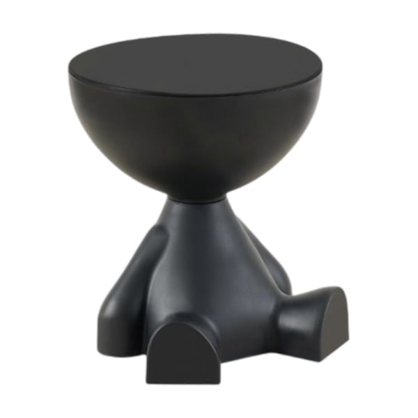 Sofakantbord Lille Husholdnings Skulptur Figur Statue Møbel Flad Hoved Sød Drikkebord til Badeværelse Kontor Hjem Terrasse Black