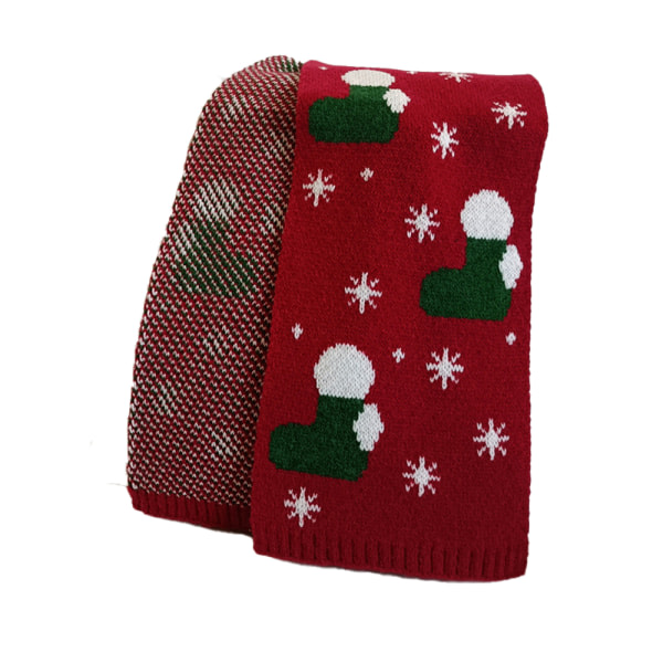 Julhalsduk Vintermode jacquardstickad halsduk stil3