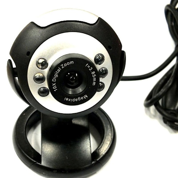 6 Led Hd Webcam Usb 2.0 50.0m Pc Kamera Web Cam Med Mikrofon Til Computer Pc Rund