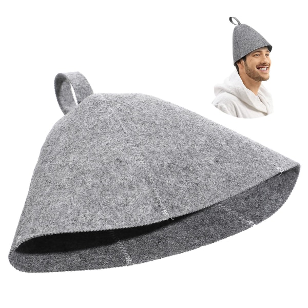 2 stk Filt badstue hatter fortykket Komfortable badstue hatter Bade hatter Lette dusj caps Grey 32X24X0.5cm
