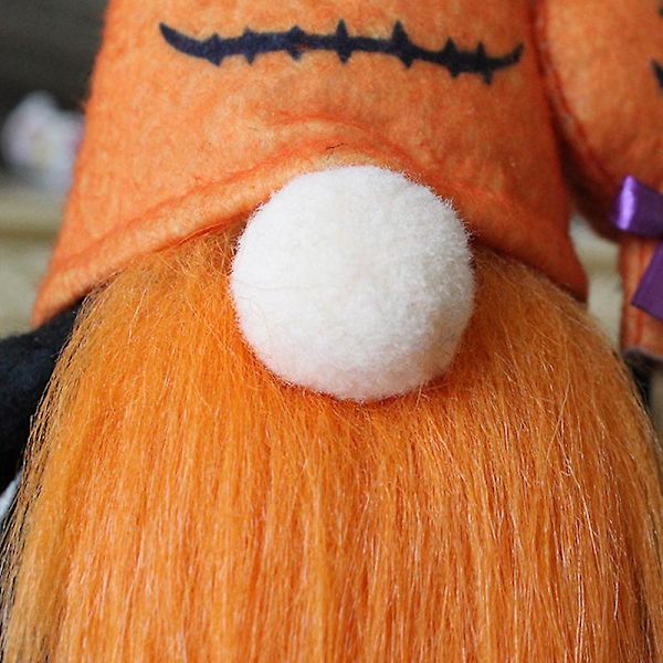 2 stk Halloween plysjnisser Hjem Kjøkkendekorasjon Nydelig Håndlaget Feriegave Festartikler (Svart hatt + Oransje hatt)