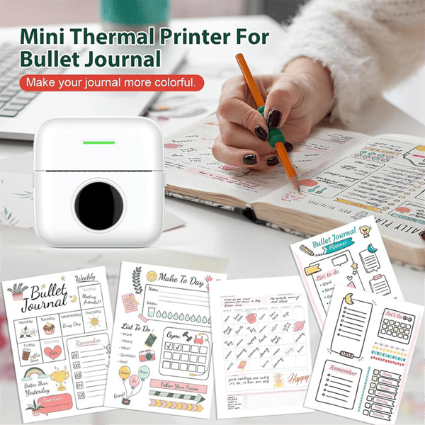 Mini Termisk Papirprinter, Bærbar Trådløs Bluetooth Printer, Lille Øjeblikkelig Lommeprinter