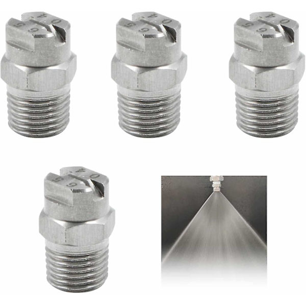 Korkeapaineiset ruostumattomasta teräksestä valmistetut suihkusuuttimet - Pintapuhdistimille, pesusuutin, 65 asteen avaus, 1,3 mm kierreliitäntä 1/4\"