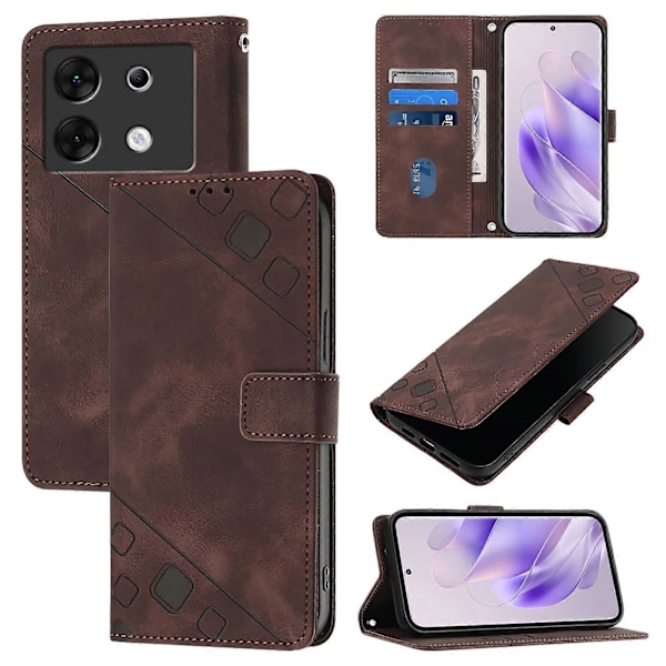 Präglat PU-fodral för Infinix Zero 30 5G Brown