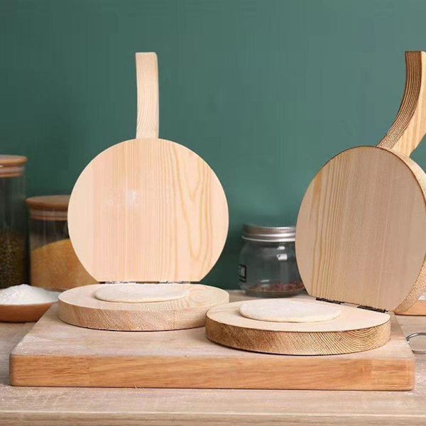 Dumpling Skin Maker Træ Dumpling Presse Håndlavet Tortilla Maker Dejpresseværktøj til Hjemmekøkken
