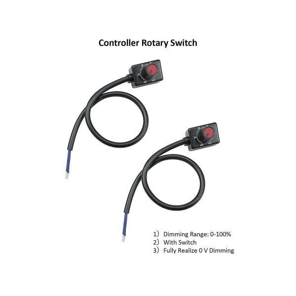 Dc 0/1-10v knopp leddimmer, lågspänning passiv dimmer Pwm dimmer för 0-10v eller 1-10v dimbar elektronisk leddrivrutin 1st Black