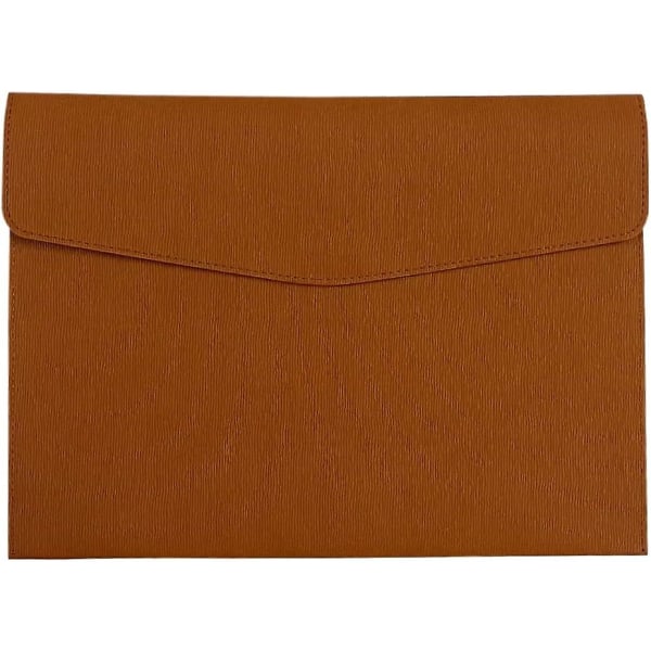 1 stk lær A4-mappe, vanntett koffertkonvolutt mappeboks beltespenne (brun)