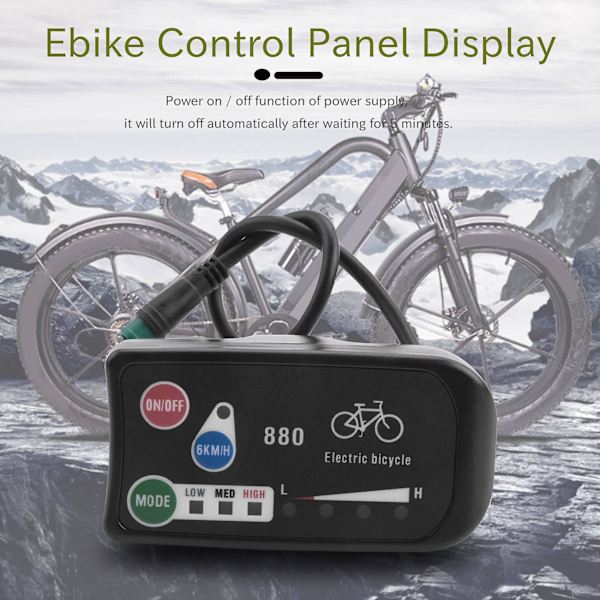 Elektrisk Cykel Display 36v 48v Ebike Ligent Kontrolpanel Lcd Display Led880 Vandtæt Controller black