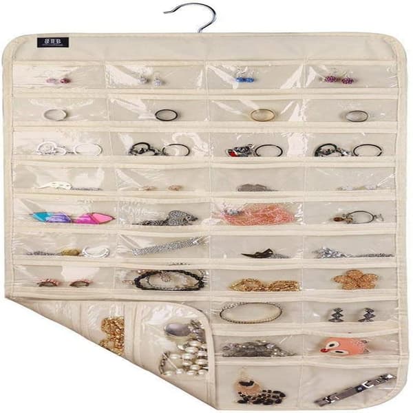 Hanging Jewelry Organizer, 80 Pockets for Storage