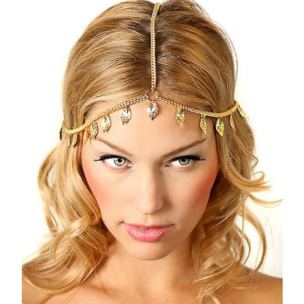 Blad Bryllup Brude Prom Bohemian Boho Græsk Hovedkæde Hår Smykker Hoved Smykke Brud Glam Hår Tilbehør