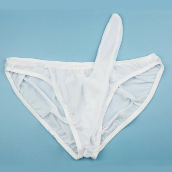 Miesten Seksikäs Alusvaatteet Alushousut Pitkät pullistuma Pussi Alushousut Thong Sukkahousut Alusvaatteet White One Size