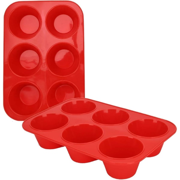 Bakplåt av silikonkaka, 6 koppar muffins, non-stick muffinsbricka, äggmuffinsbricka, livsmedelsgodkänd form, ingen Bpa