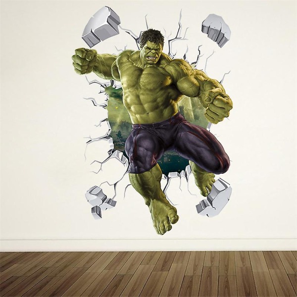 3d Hulk Spiderman tapetklistermärke för barnrum Baby pojke sovrum självhäftande hem väggdekoration Vinyldekor Avengers väggmålning 14128S1