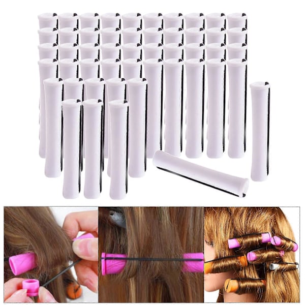 Kolde Permanentruller til Hår Varmefrit Ruller Styling Frisørværktøj 50Pcs 1.6cm