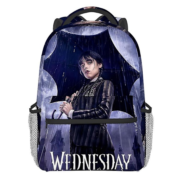 Wednesday Addams Karakter Fuld Print Rygsæk Dobbelt Skuldertaske Til Studerende 2