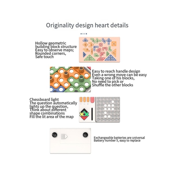Super Block barns intelligenta pusselspel Logiskt tänkande Pass Magnetic Electronic Puzzle Bui As Shown