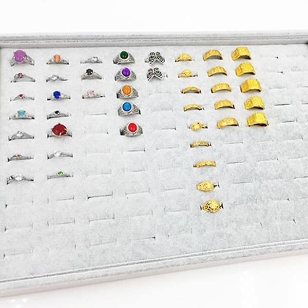 100 pladser Smykker Display Bakke Ring Opbevaring Display Box Ringe Display Bakke Rose Red