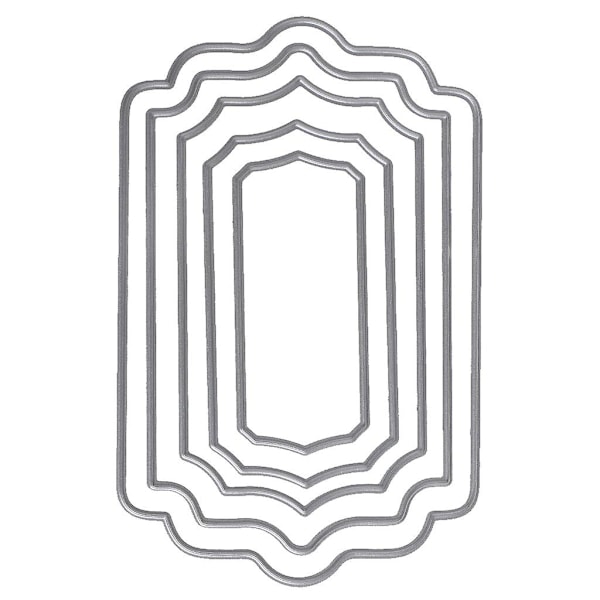 Rektangel Cutting Dies Stenciler Scrapbook Album Präglingskort Gör själv hantverksdekor