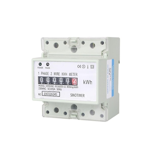 Elektrisk enfas tvåtrådig växelström 220V 100A energimätare KWh-räknare förbrukning Analog elmätare (A)