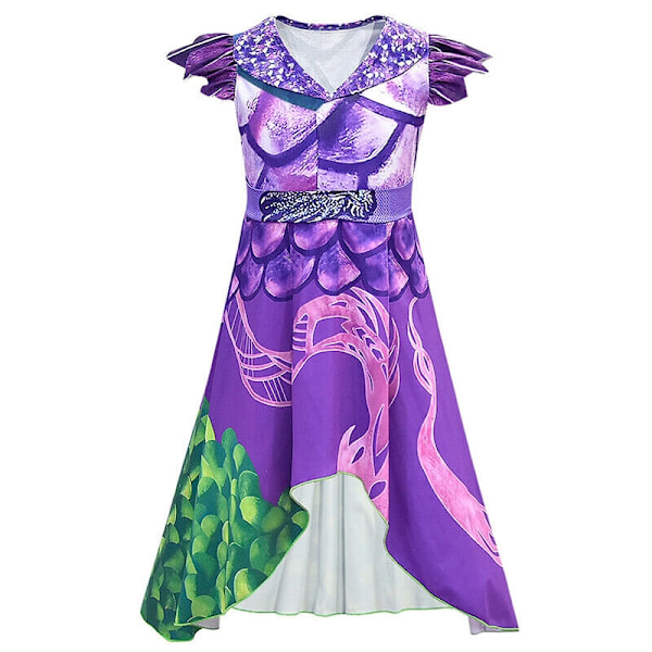 Pigekjole Descendants 3 Audrey Mal Cosplay - Perfekt 11-12 år 11-12 Years Purple