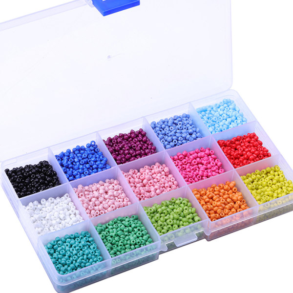7500 st Glas små pærlor 3 mm flerfarvede lösa pärlor Lämplig