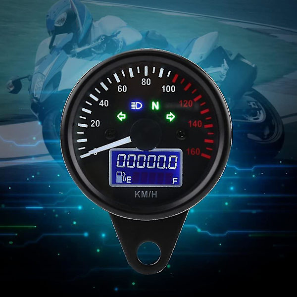 Motorsykkel Speedometer, Universal Motorsykkel Digital LCD Speedometer