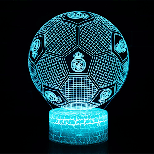 3D Phantom Fotball Lampe Real Madrid 7 Farger LED Touch Bordlampe Soverom Nattlampe Gave Nasjonaldag