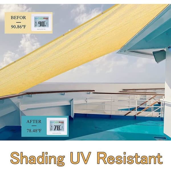 3x4m Solsejl, 90% UV-blokering, Åndbart Net, Varmeisolering & Solbeskyttelse – Beige