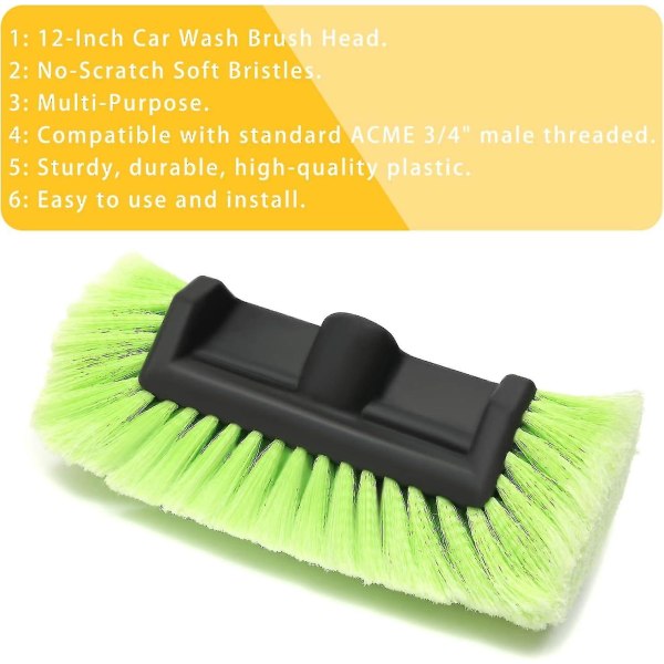 12" bilvaskebørste med myk bust Auto Rv Truck Båtcamper Heavy Duty Tri-level Dip Wash Brush C