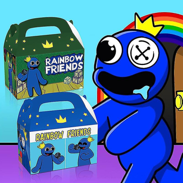 12 kpl Rainbow Friends Party Paper Candy Lahjakassi Keksi Popcorn Box Kannettava