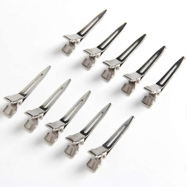 Prong Pin Curl Duckbill Clips - Sølvfarvede Hårklemmer til Hårforlængelser YGWL