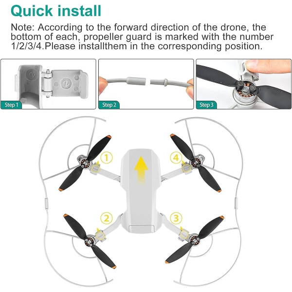 Mini 2 SE Propelbeskyttelse til DJI Drone Propel, Sikkerhedstilbehør til DJI Mini 2 SE/Mini 2/ Mini SE/Mavic Mini Propeller Beskytter Drone Tilbehør
