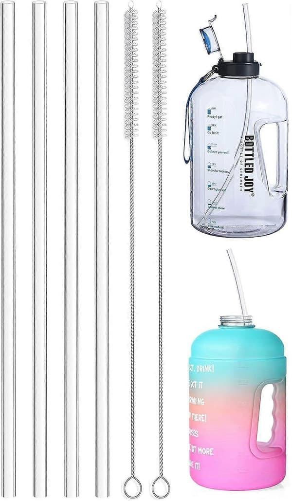 Extra Långa Silikonstrån (15) - 4-Pack med Borste