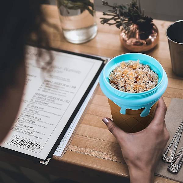 Kryp-slushie-kone muki (suuri kapasiteetti), Tik Tok Slushy -kone jäädytetty taika puristusmuki, nopea slushy- ja smoothien valmistus, sopii paremmin kotikäyttöön