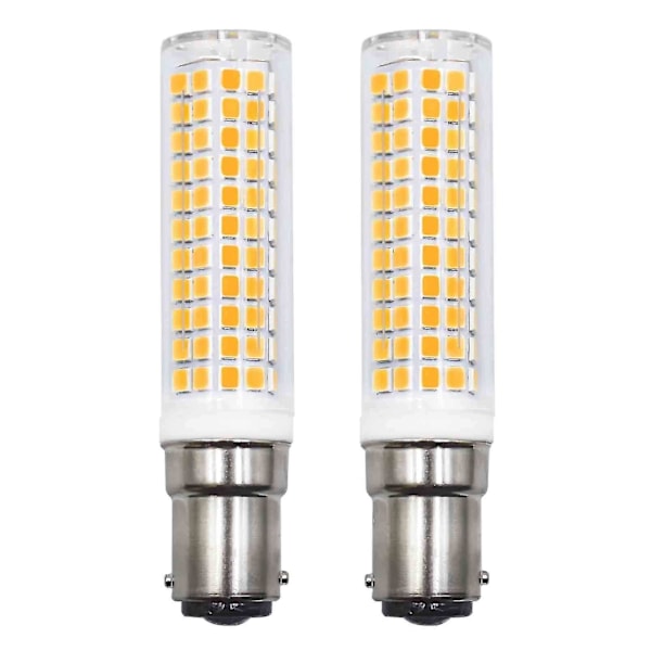 Pakke med 2 B15d LED-pærer som erstatning for 75W 90W 80W varm hvit 3000K 220V 230V 890lm 7W vegglampe for stue, lysekrone, symaskin [energi klasse