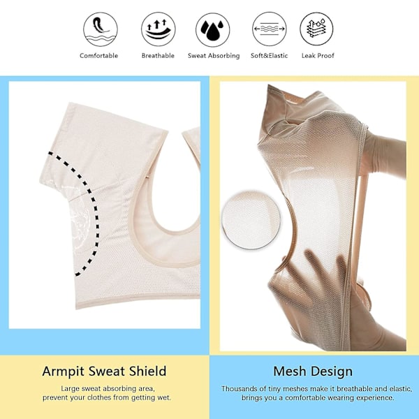 Svettväst för armhålor, Andningsbar svettskyddande underklädesväst, tvättbara armhålsdynor, tvättbara armhålsdynor White XL