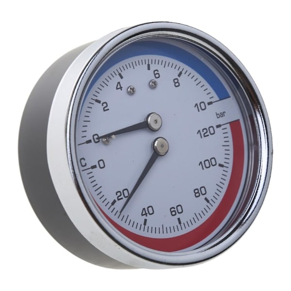 Thermo-manometer för panna Temperatur & Tryckmätare 0-120  0-10 Bar Koppling